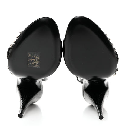 Saint Laurent Calfskin Chain Cristal Sandals 36.5 Black 5 of 7