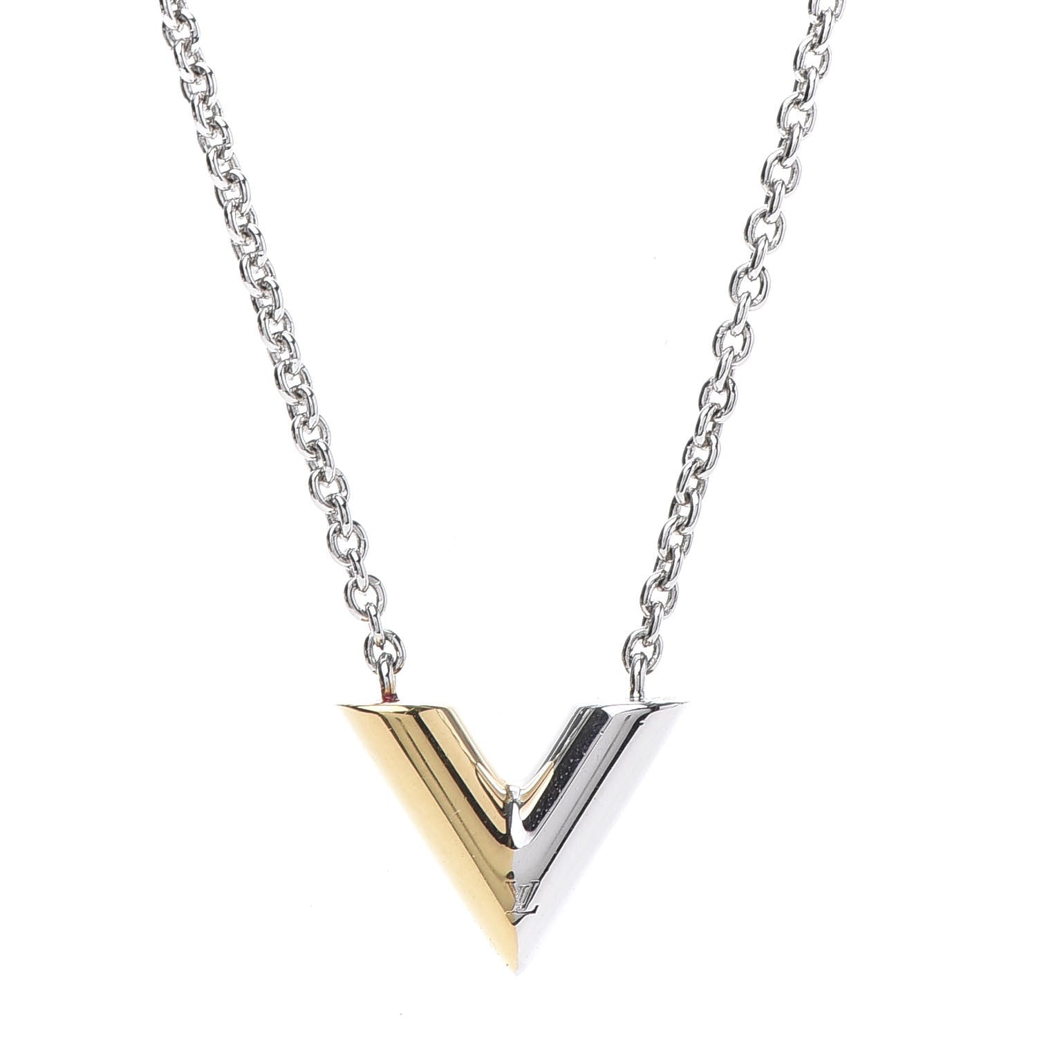 Louis Vuitton Essential V Necklace Silver 3 of 5