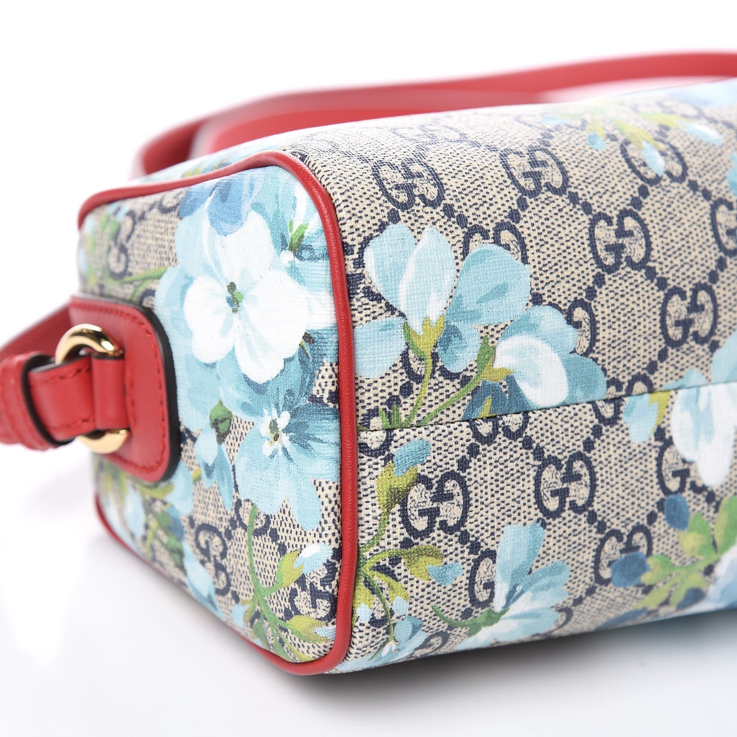 Gucci GG Supreme Monogram Blooms Mini Boston Navy Blue Hibiscus 8 of 9