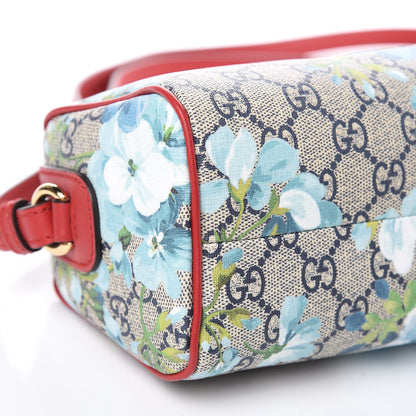 Gucci GG Supreme Monogram Blooms Mini Boston Navy Blue Hibiscus 8 of 9