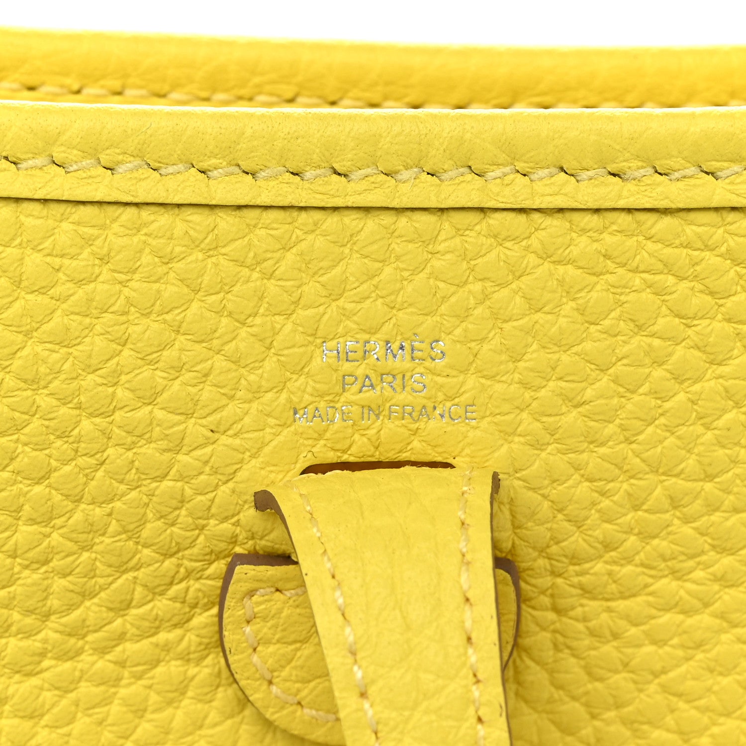 Hermes Taurillon Clemence Evelyne TPM Lime 6 of 11