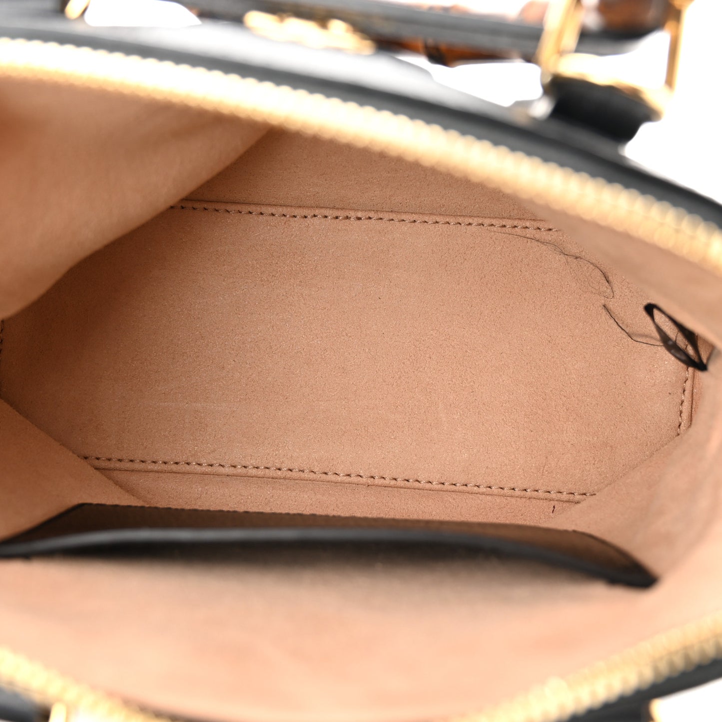 Textured Dollar Calfskin Mini Diana Dome Tote Bag Black Dusty Grey