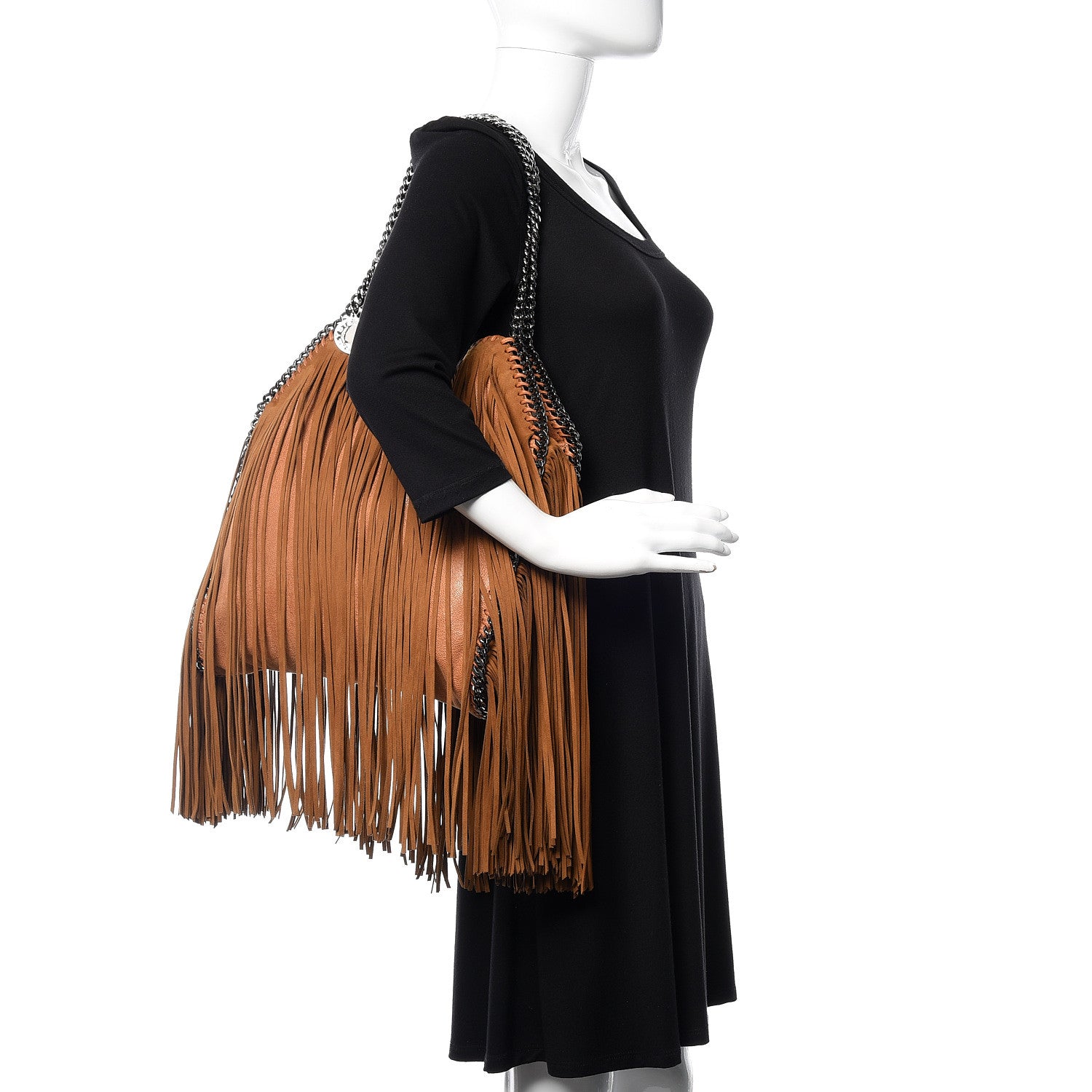 Stella McCartney Eco Suede Fringe Small Falabella Tote Tan 2 of 10