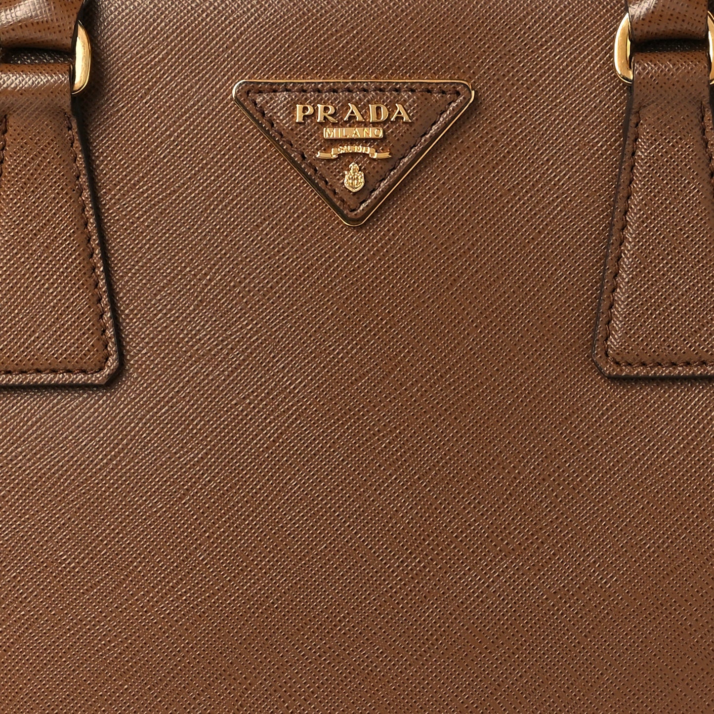 Saffiano Small Galleria Double Zip Tote Caramel