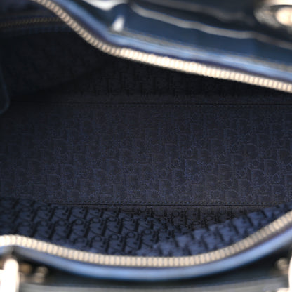 Christian Dior Patent Cannage Large Lady Dior Navy Blue 5 of 17