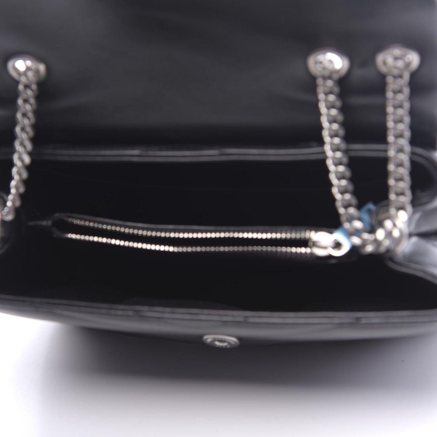 Calfskin Y Quilted Monogram Small Loulou Chain Satchel Black