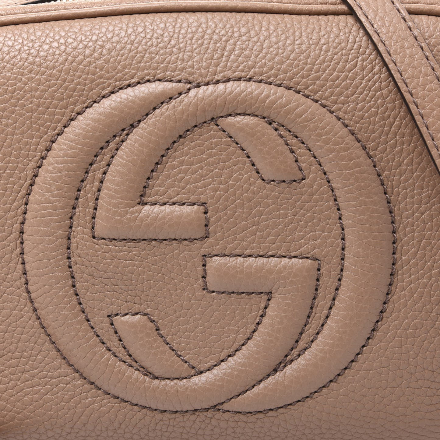 Pebbled Calfskin Small Soho Disco Bag Rose Beige