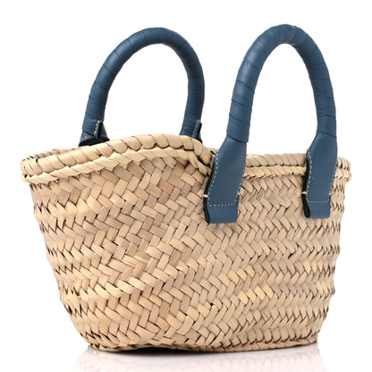 Chloe Raffia Small Grain Calfskin Mini Marcie Basket Mirage Blue 2 of 11