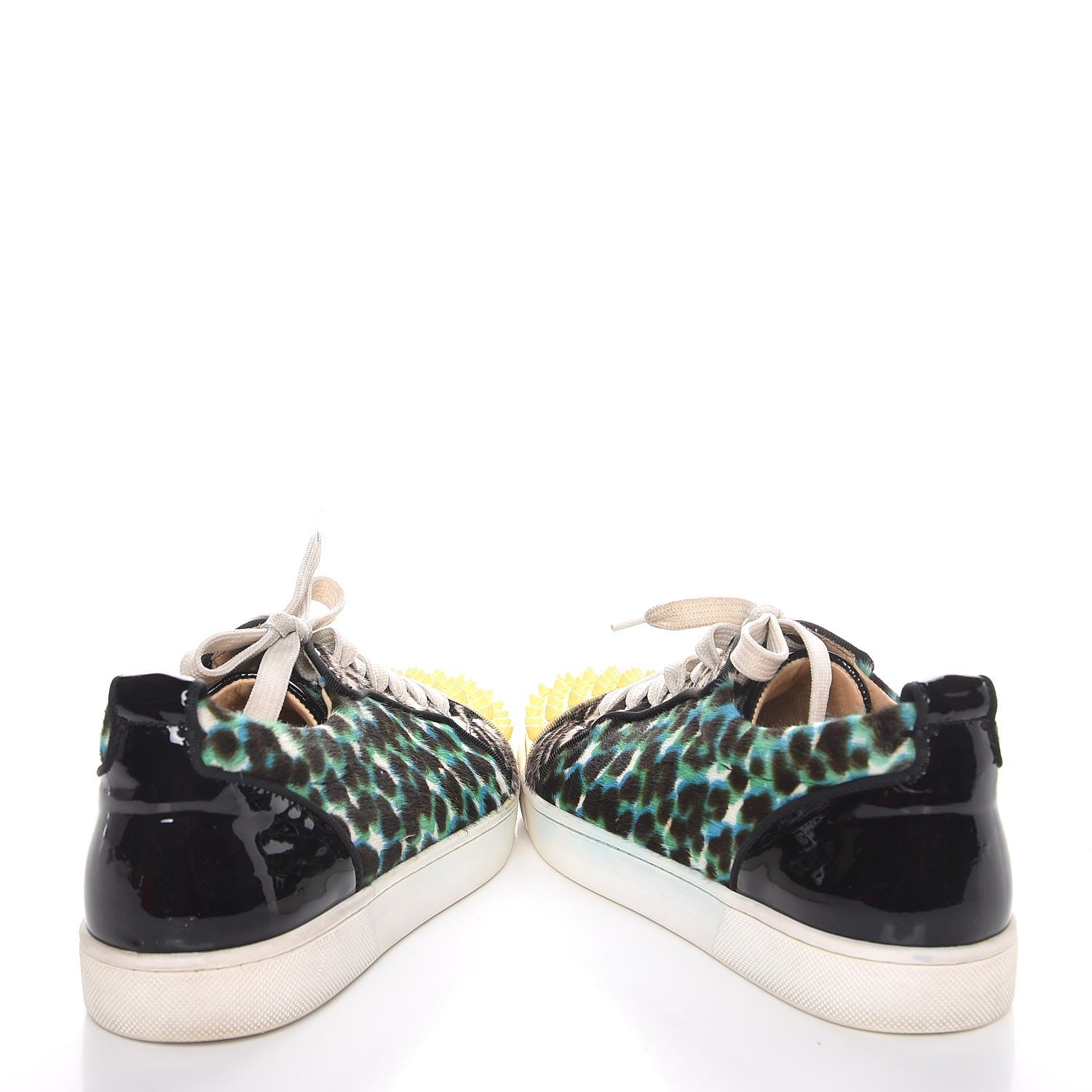 Christian Louboutin Calf Hair Leopard Print Louis Junior Spikes Flat Sneakers 38 6 of 13