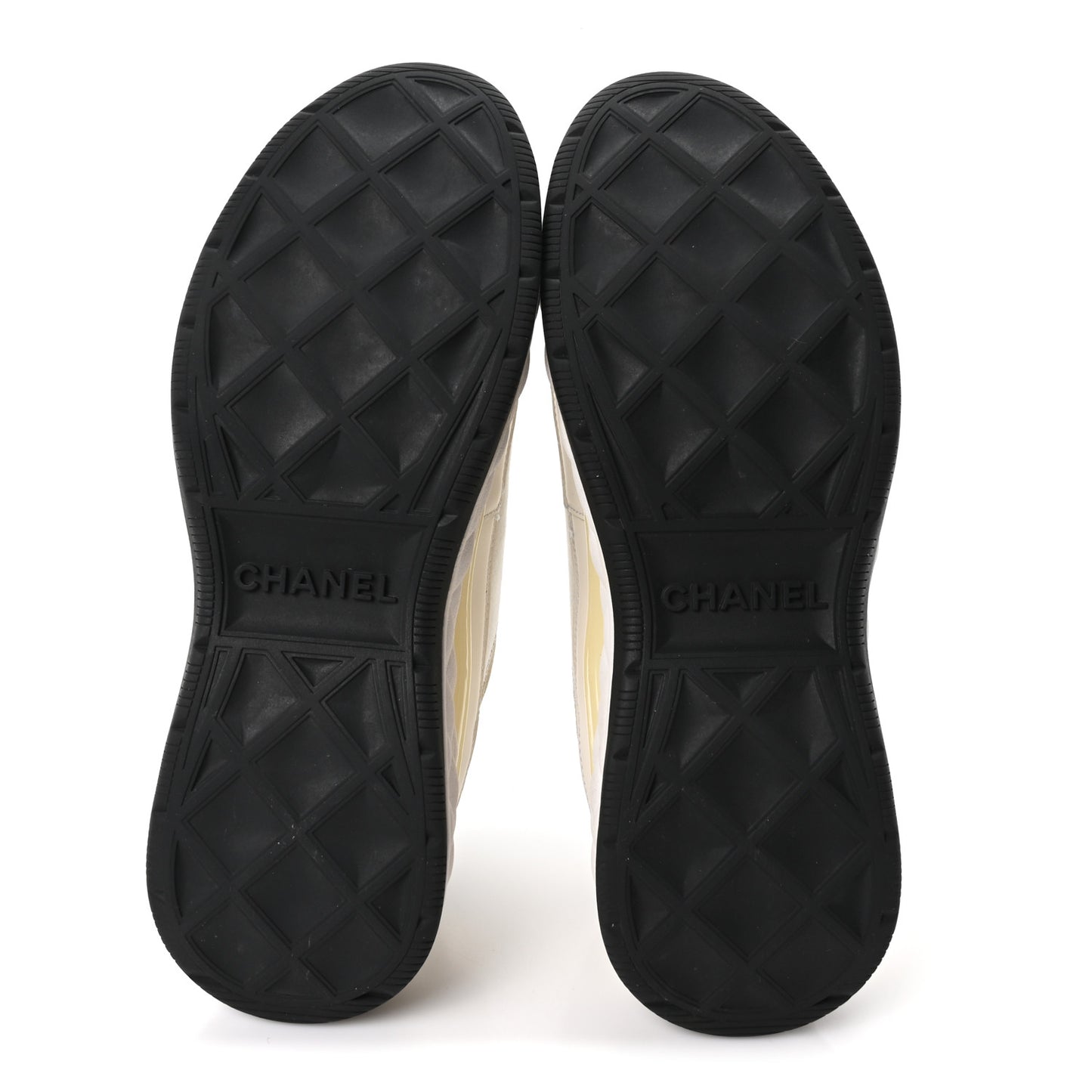 Velvet Calfskin Mixed Fibers CC Sneakers 39.5 Ivory Black