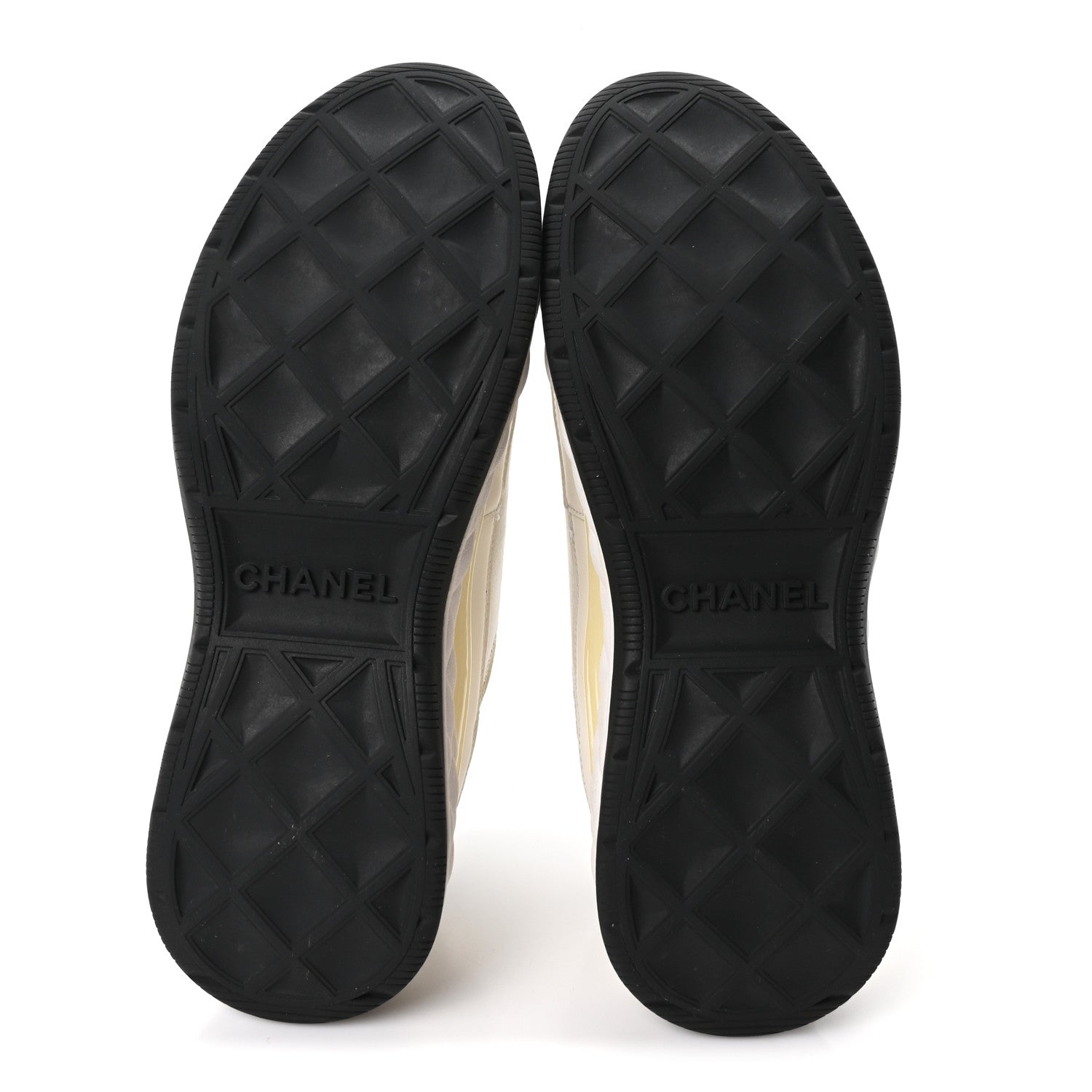 Chanel Velvet Calfskin Mixed Fibers CC Sneakers 39.5 Ivory Black 6 of 9