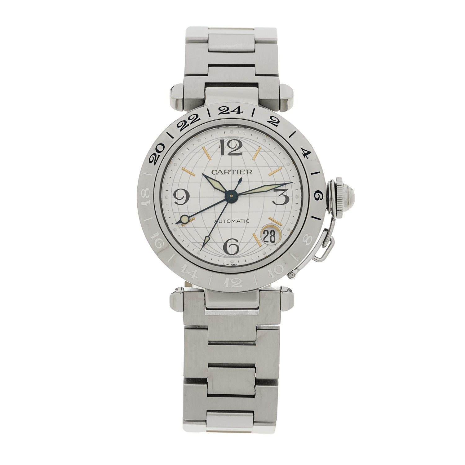 Cartier Stainless Steel 35mm Pasha GMT Automatic Watch 1 of 4