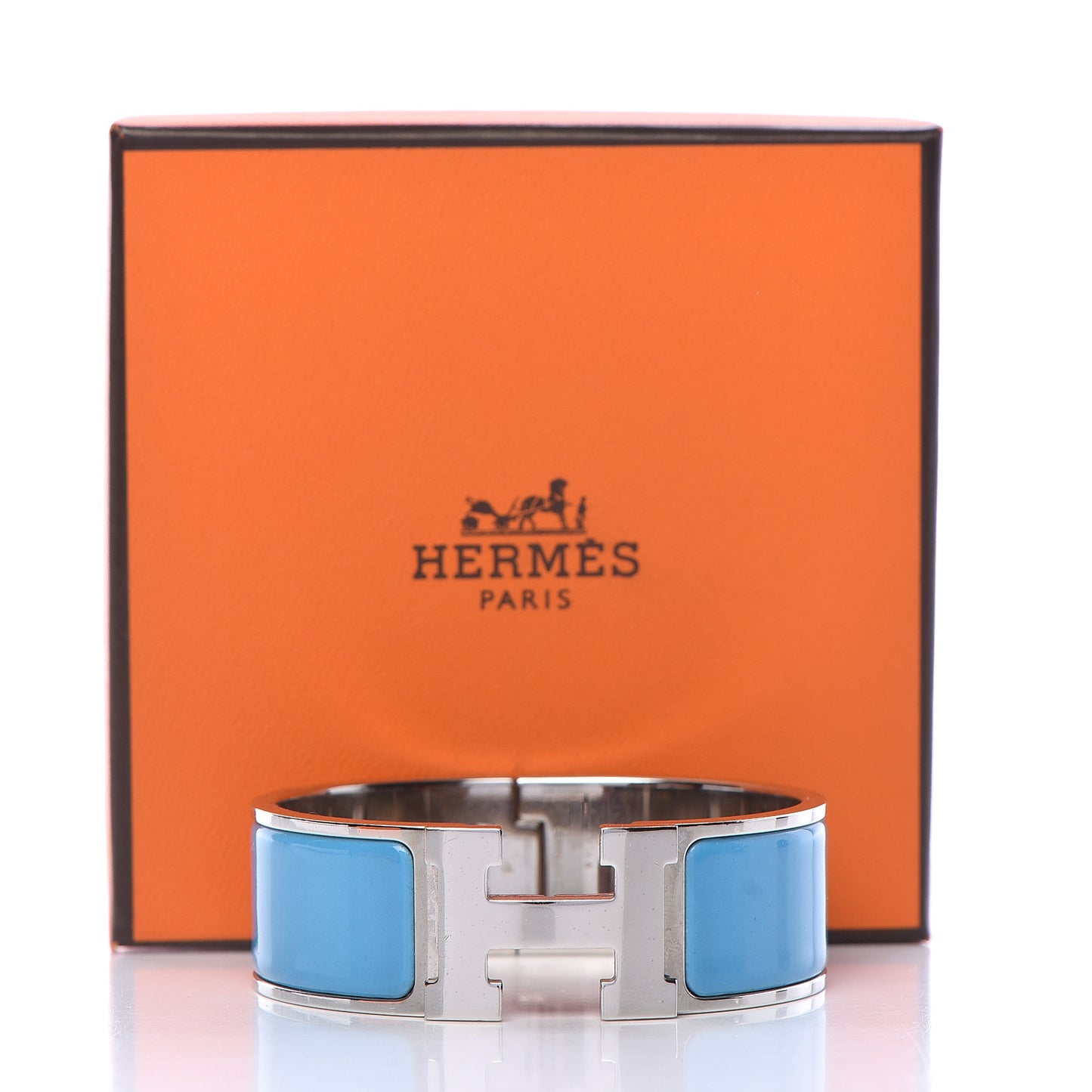 Enamel Wide Clic Clac H Bracelet PM Bleu Azure