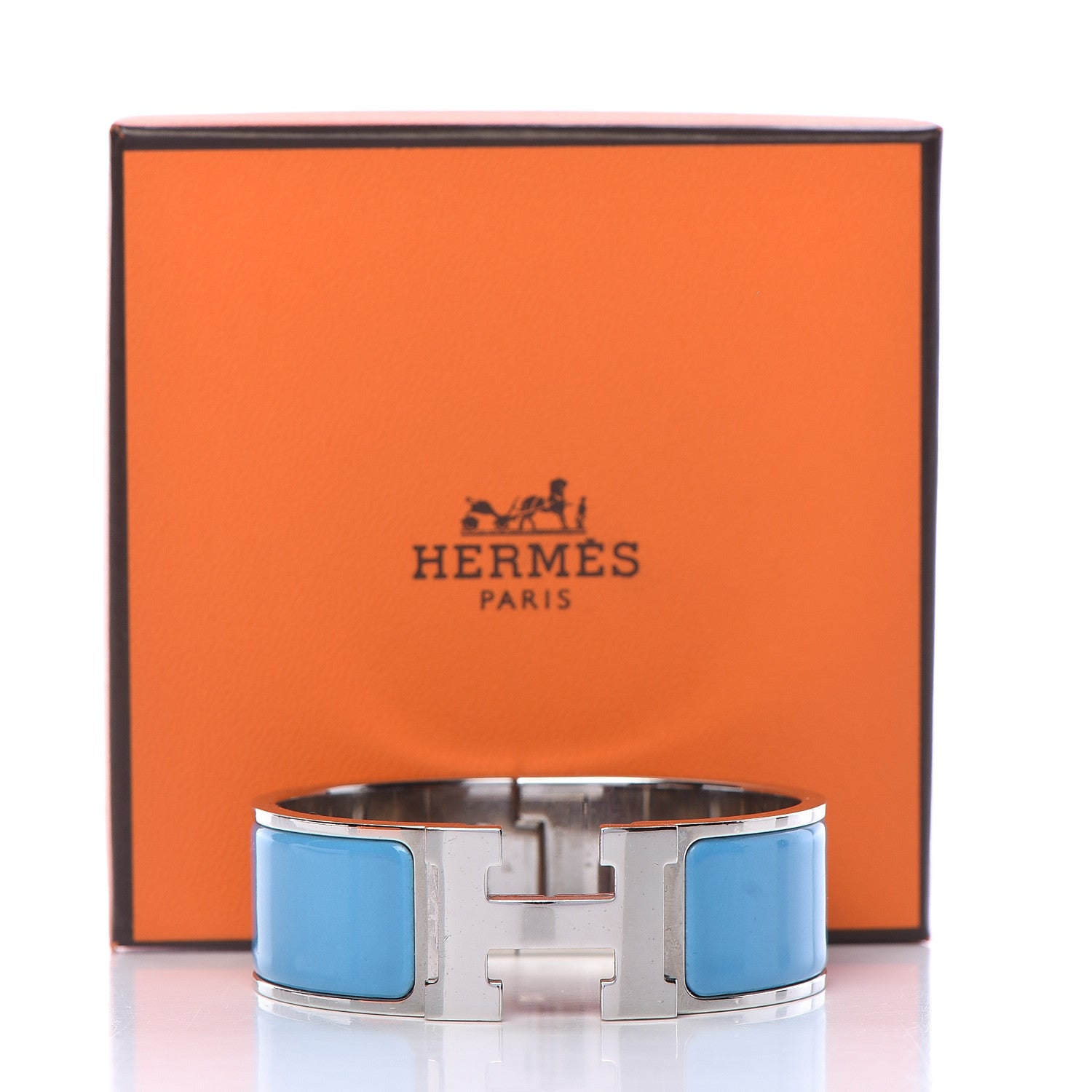 Hermes Enamel Wide Clic Clac H Bracelet PM Bleu Azure 6 of 6