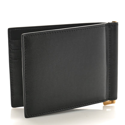 Saint Laurent Shiny Calfskin Tiny Cassandre Bill Clip Wallet Black 3 of 7