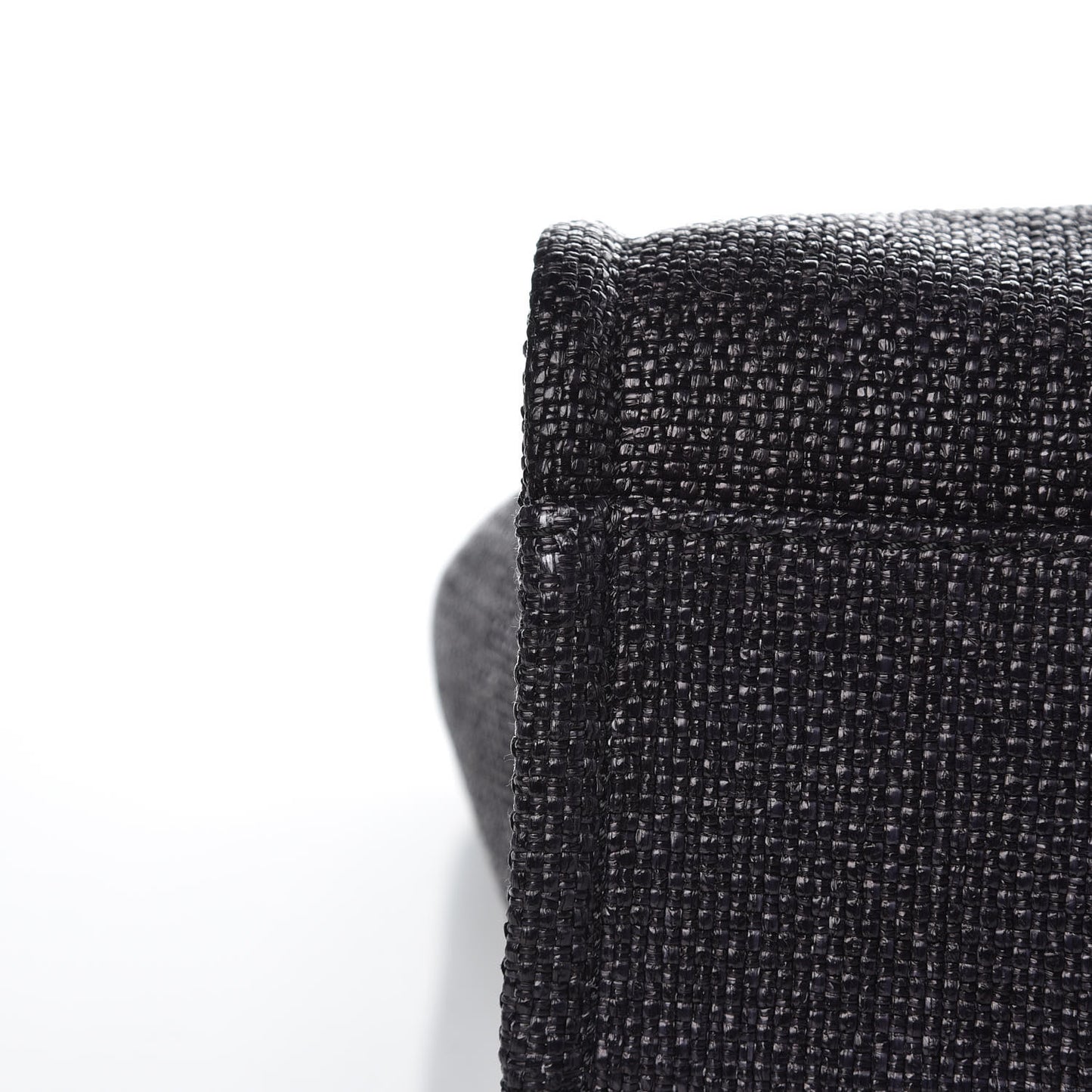 Woven Straw Raffia Small Deauville Tote Black