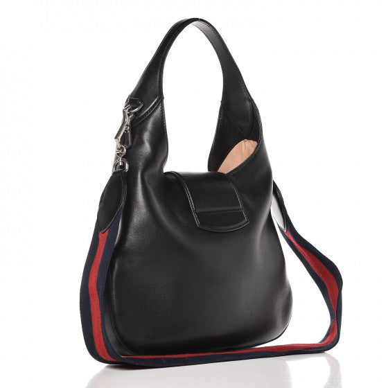 Calfskin Web Small Dionysus Hobo Black