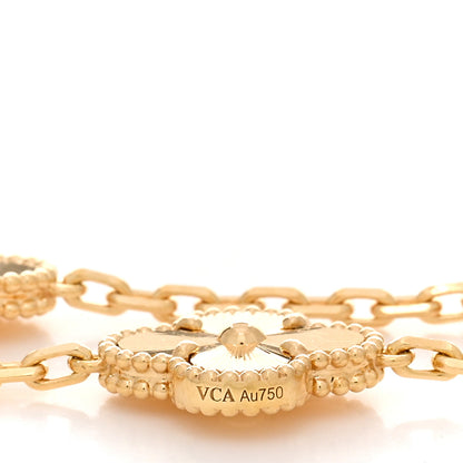 Van Cleef & Arpels 18K Yellow Gold 5 Motifs Guilloche Vintage Alhambra Bracelet 3 of 4