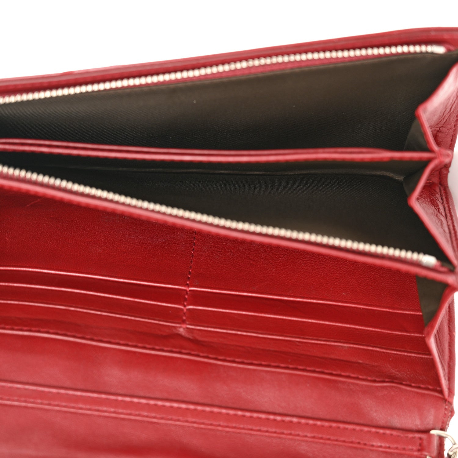 Christian Dior Patent Cannage Miss Dior Chain Wallet Red 5 of 13