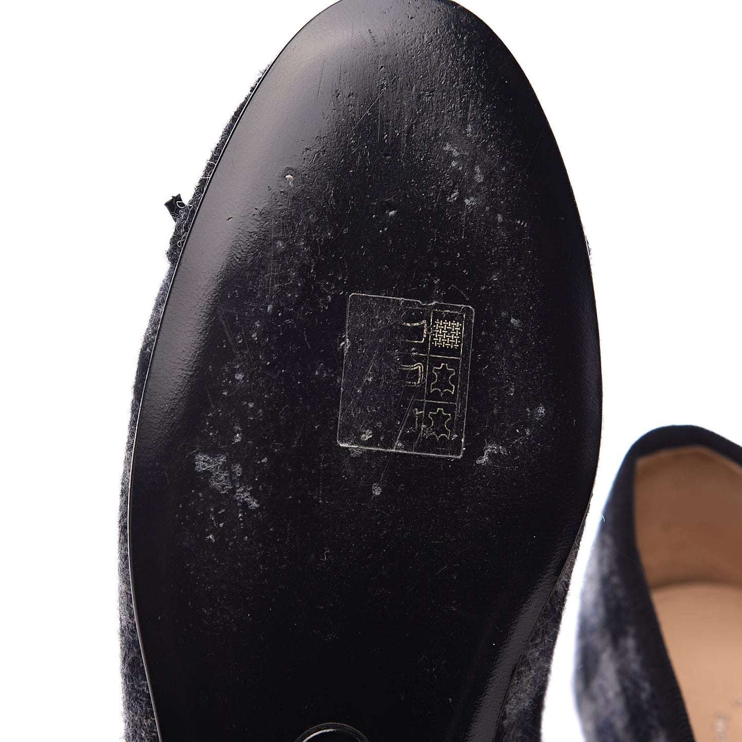Tweed Cap Toe Ballerina Flats 36 Dark Grey Black