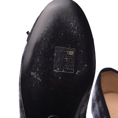 Chanel Tweed Cap Toe Ballerina Flats 36 Dark Grey Black 9 of 9