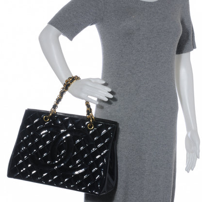 Chanel Patent Grand Shopping Tote GST Black 2 of 8