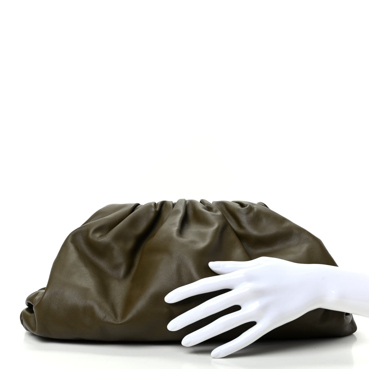 Smooth Butter Calf The Pouch Oversized Clutch Kaki Fondent