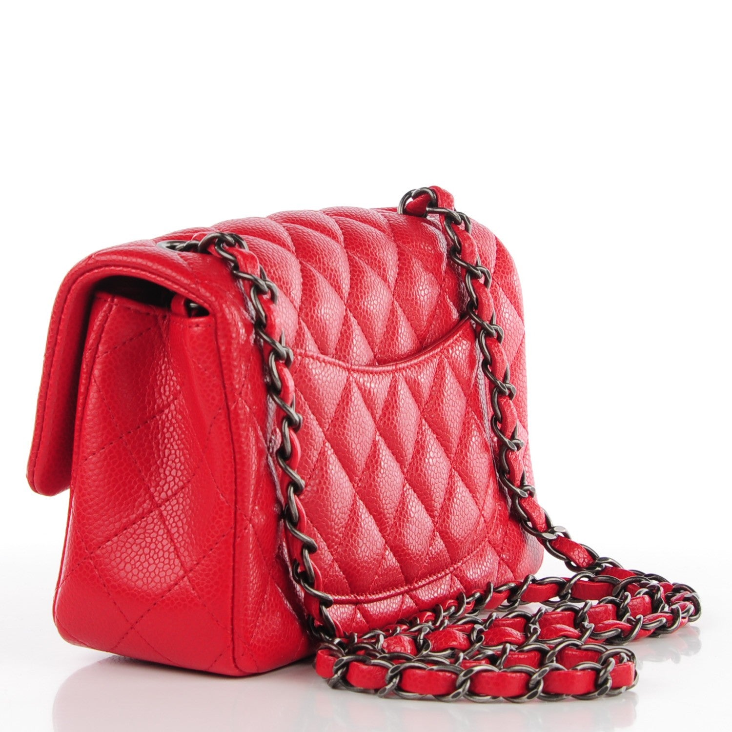 Chanel Caviar Quilted Mini Rectangular Flap Red 3 of 8