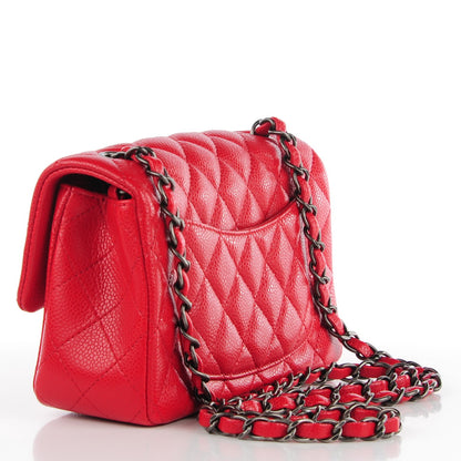 Chanel Caviar Quilted Mini Rectangular Flap Red 3 of 8