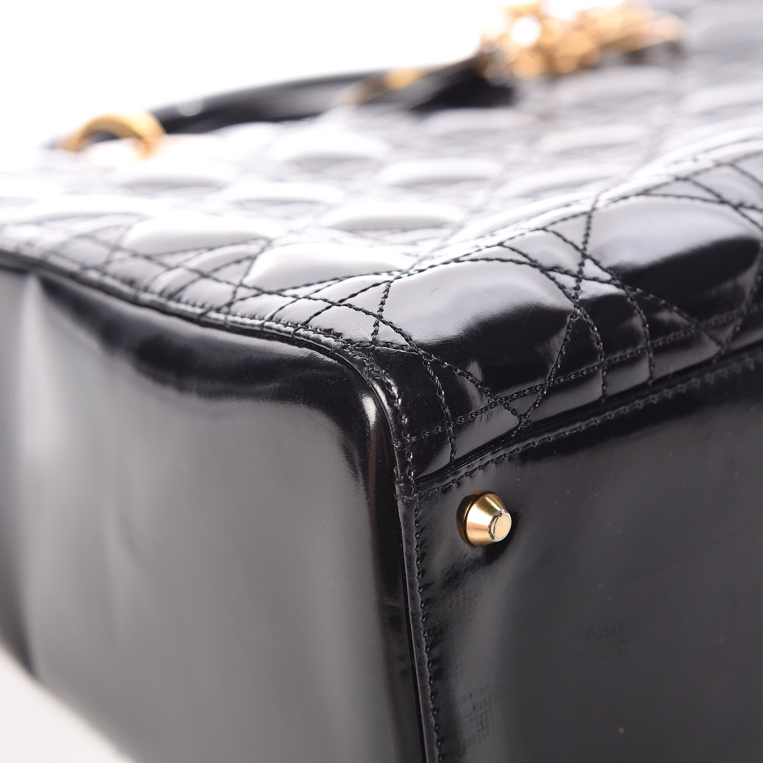 Christian Dior Glazed Calfskin Cannage Large Lady Dior Black 9 of 13