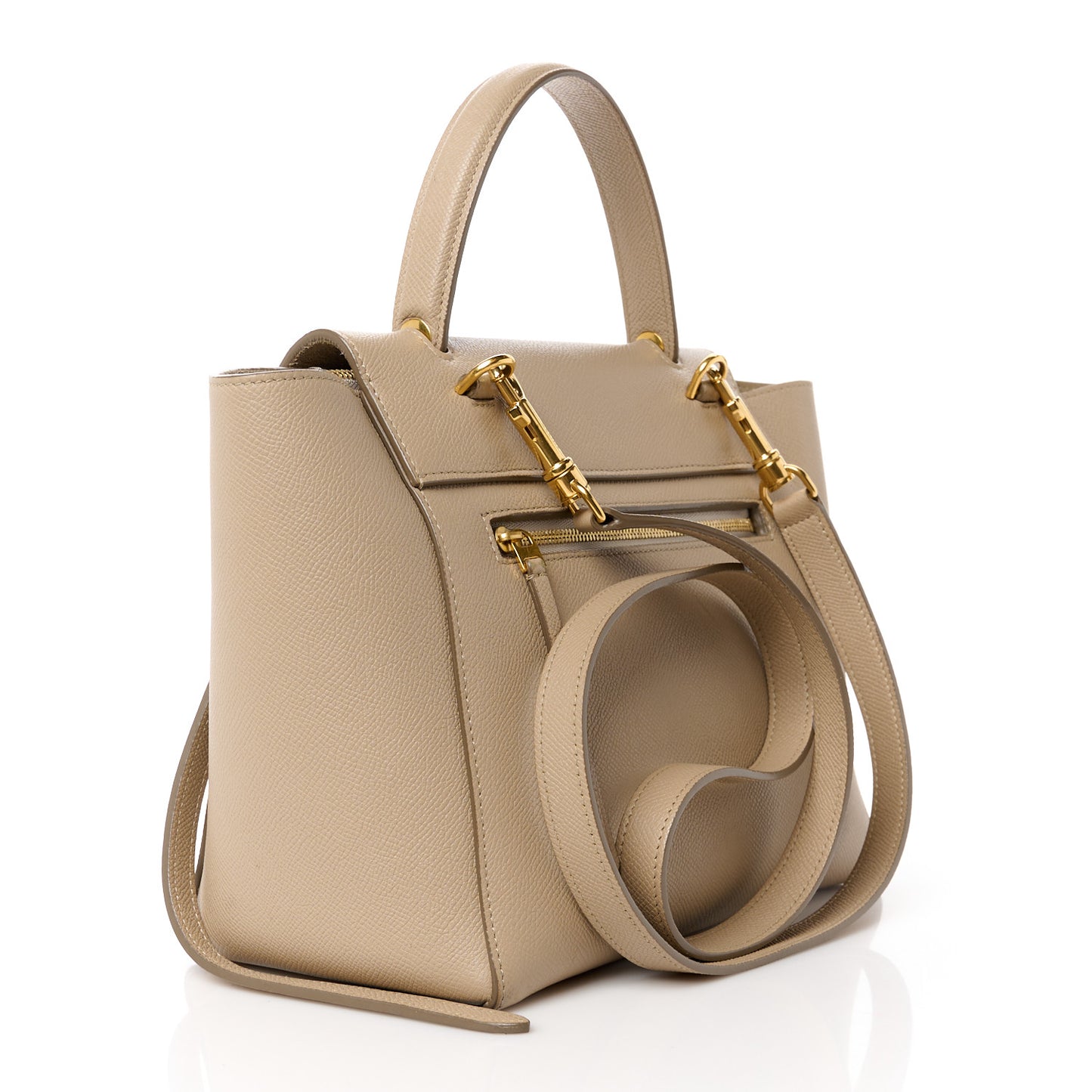 Baby Grained Calfskin Micro Belt Bag Light Taupe