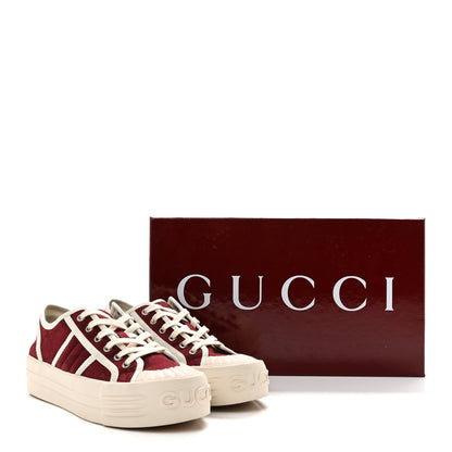 Gucci New Canvas GG Monogram Womens Chunky Sneakers 38.5 Rosso Ancora 10 of 10