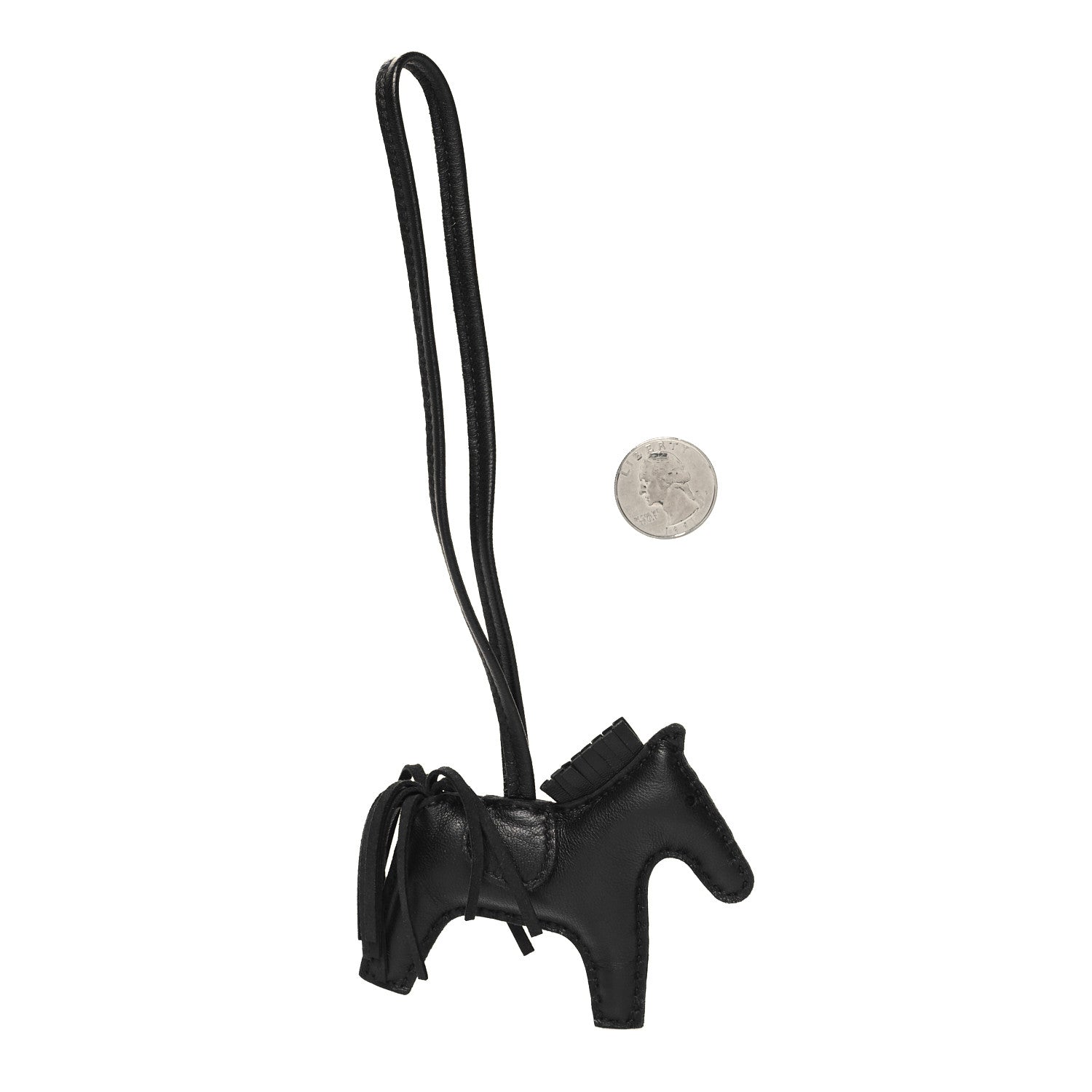 Hermes Milo Lambskin Grigri Rodeo Horse Bag Charm PM So Black 2 of 3