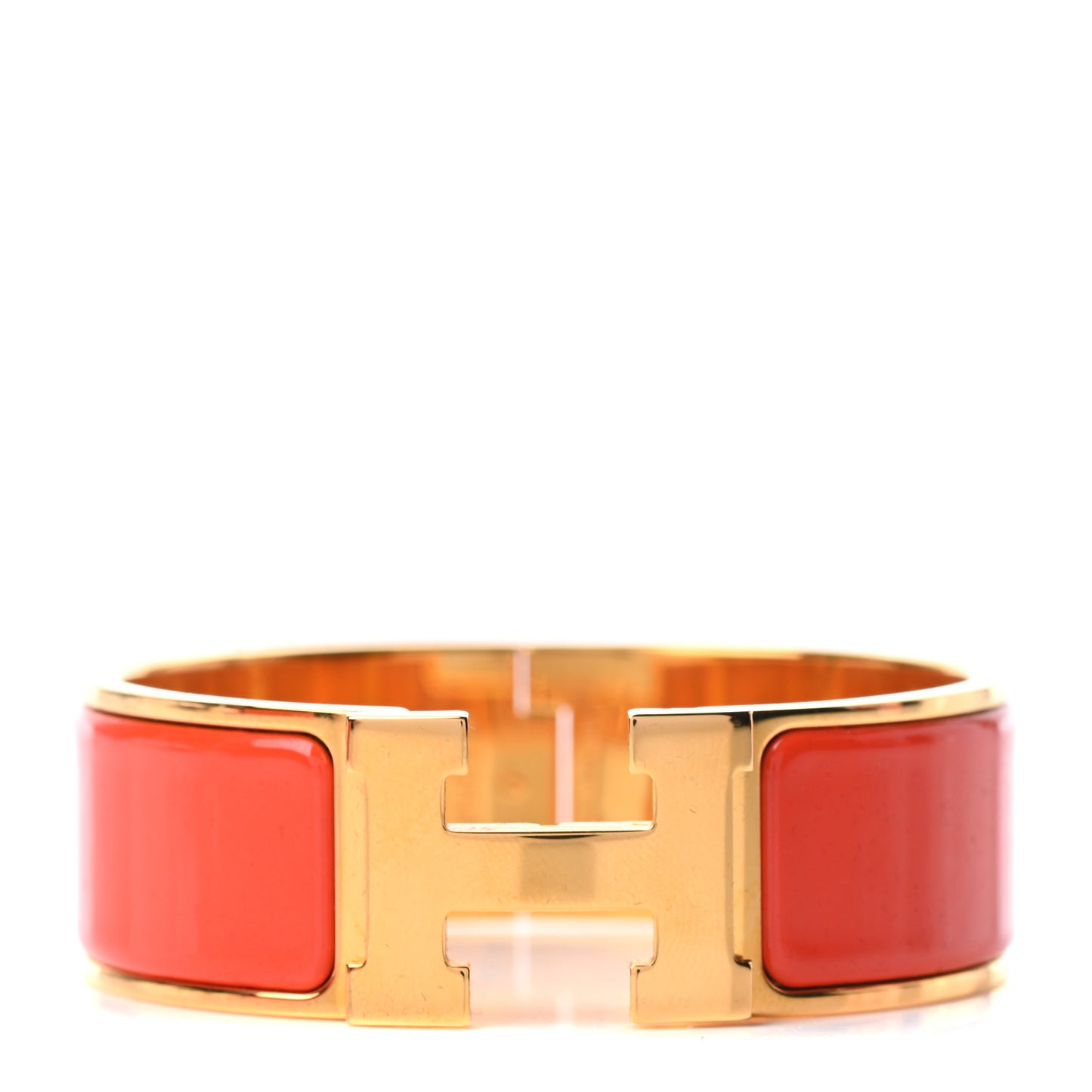 Enamel Wide Clic Clac H Bracelet GM Orange Fruite