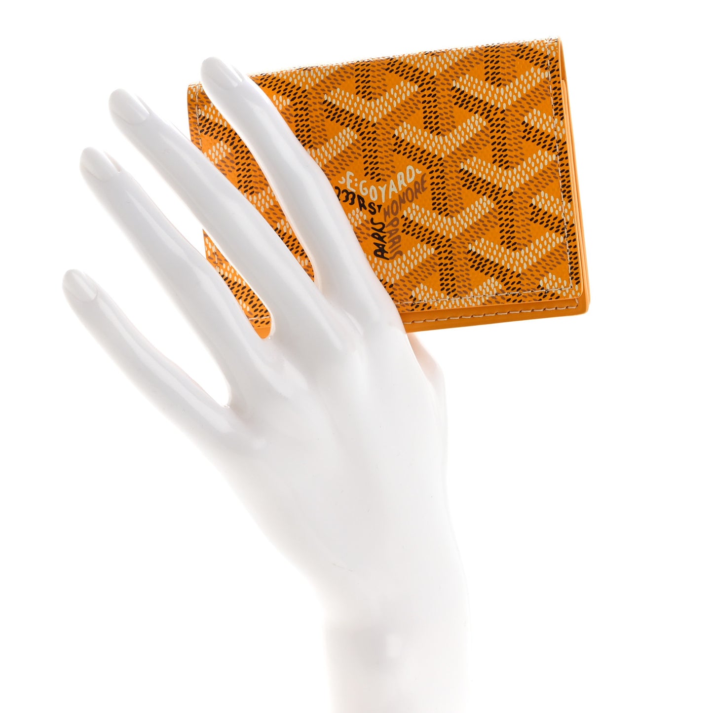 Goyardine Business Card Holder Yellow