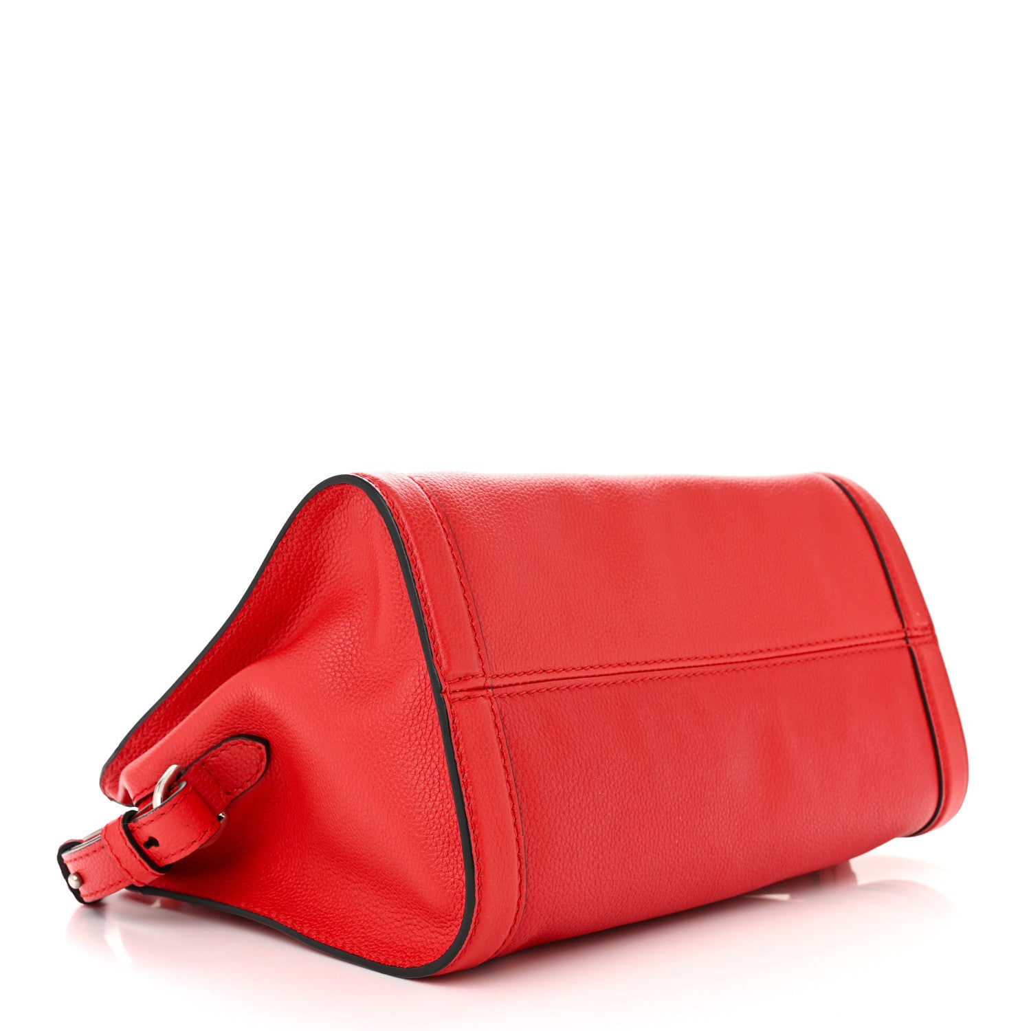 Alexander McQueen Pebbled Calfskin Small Skull Padlock Zip Around Tote Red 4 of 12