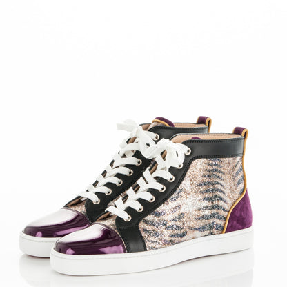 Christian Louboutin Metallic Gloss Glitter Sirene Louis Orlato Flat Sneakers 40.5 Gold 3 of 10