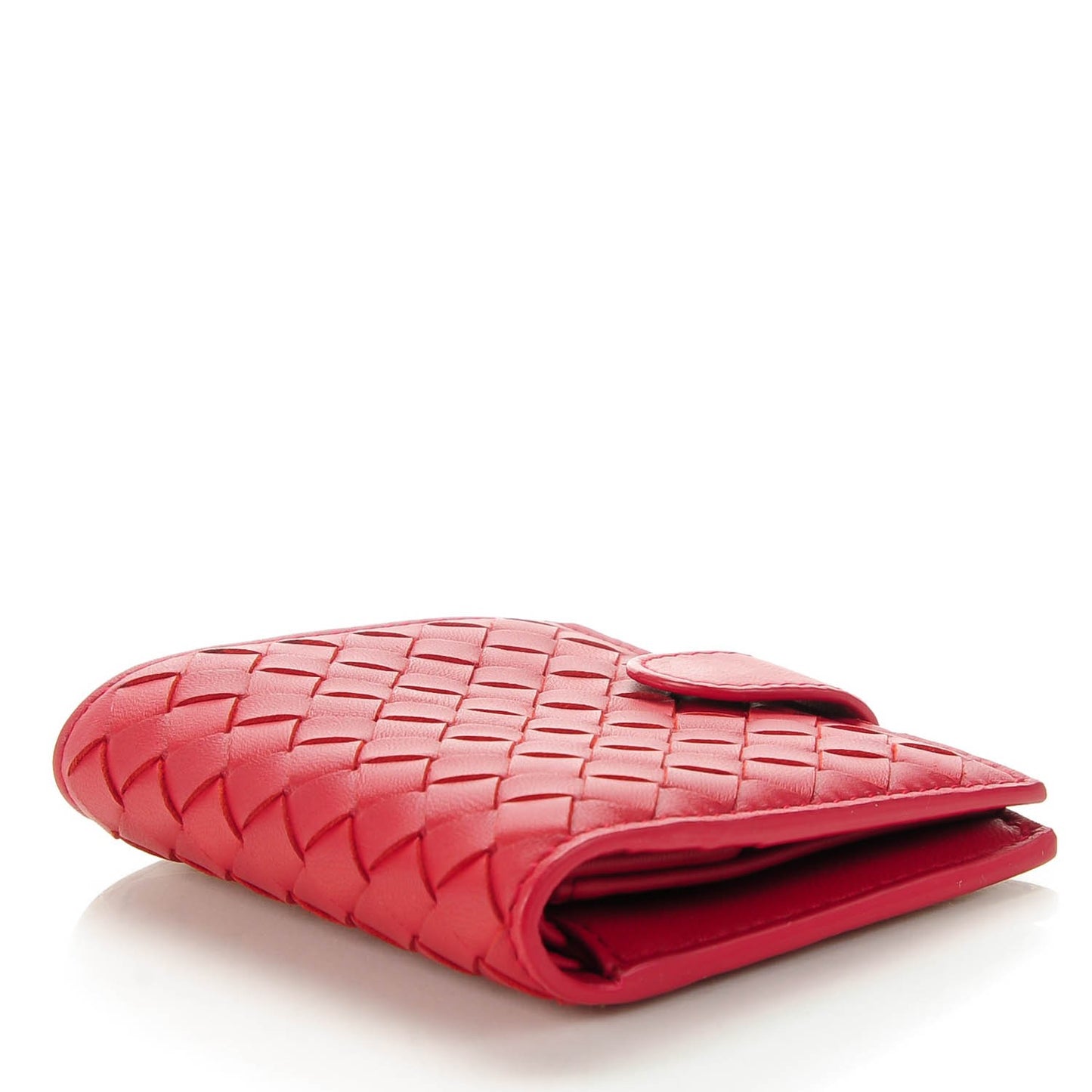 BOTTEGA VENETA Nappa Intrecciato Mini Wallet Fraise