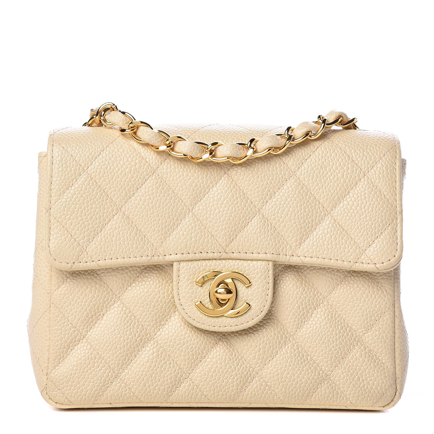 Chanel Caviar Quilted Mini Square Flap Light Beige 1 of 10