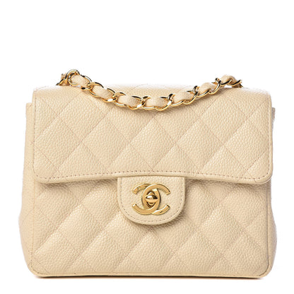 Chanel Caviar Quilted Mini Square Flap Light Beige 1 of 10