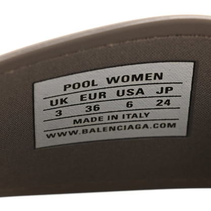 Balenciaga Rubber Allover Logo Pool Slide Sandals 36 Dark Mink 8 of 8