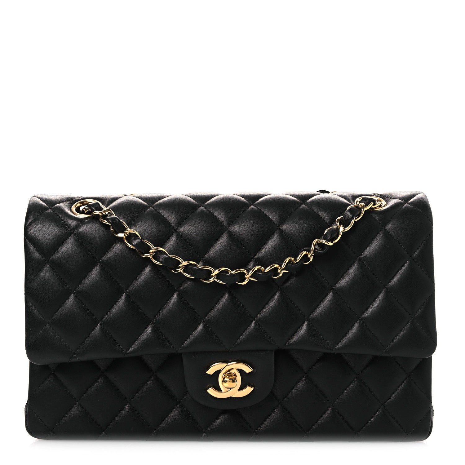 Chanel Lambskin Quilted Medium Double Flap Black 1 of 13