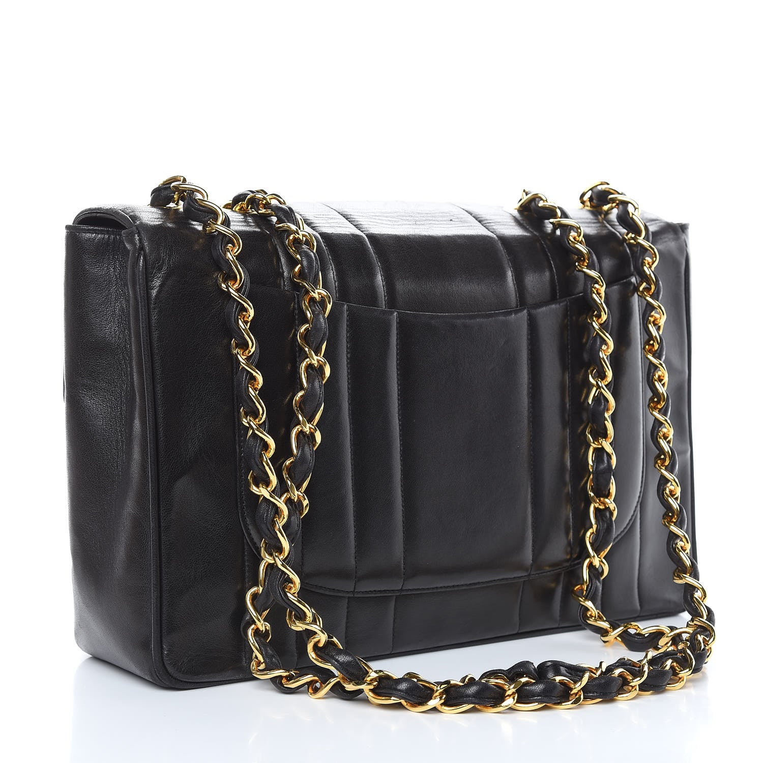 Chanel Lambskin Vertical Quilt Jumbo Single Flap Black 3 of 21