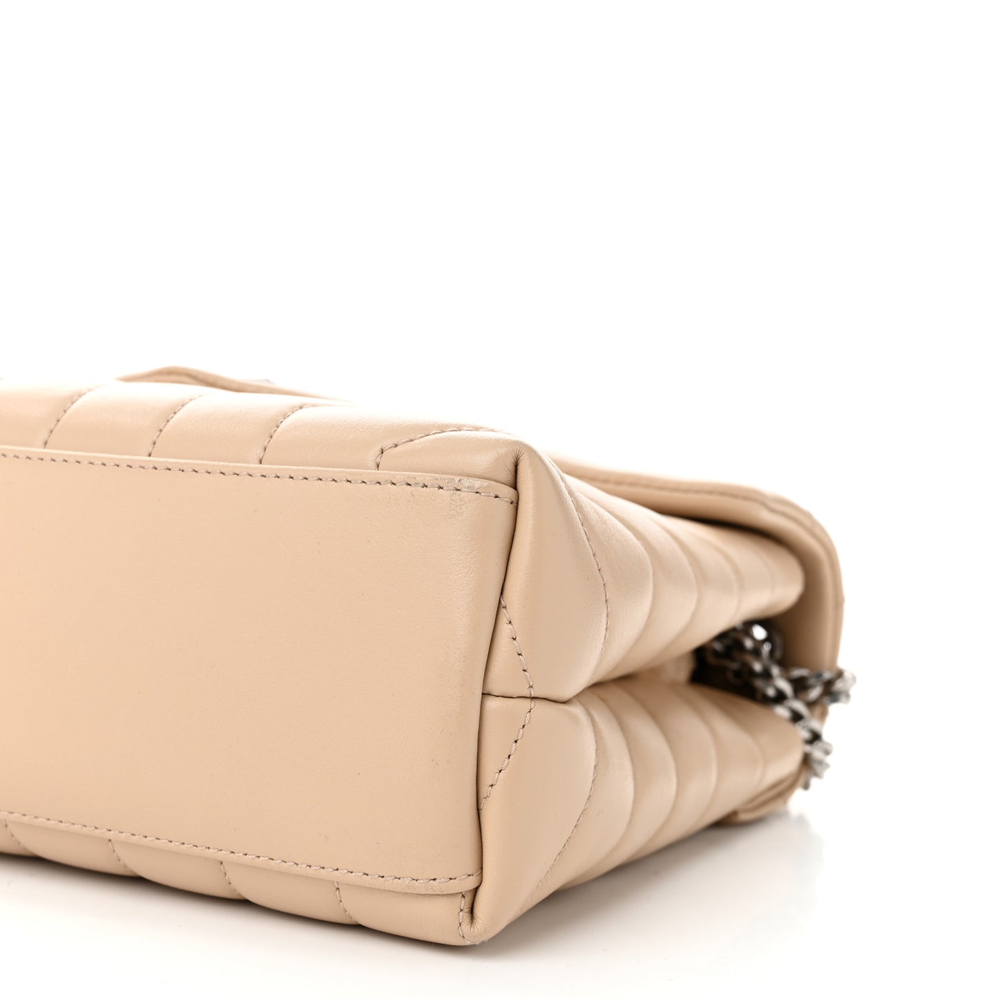 Calfskin Y Quilted Monogram Small Loulou Chain Satchel Nude