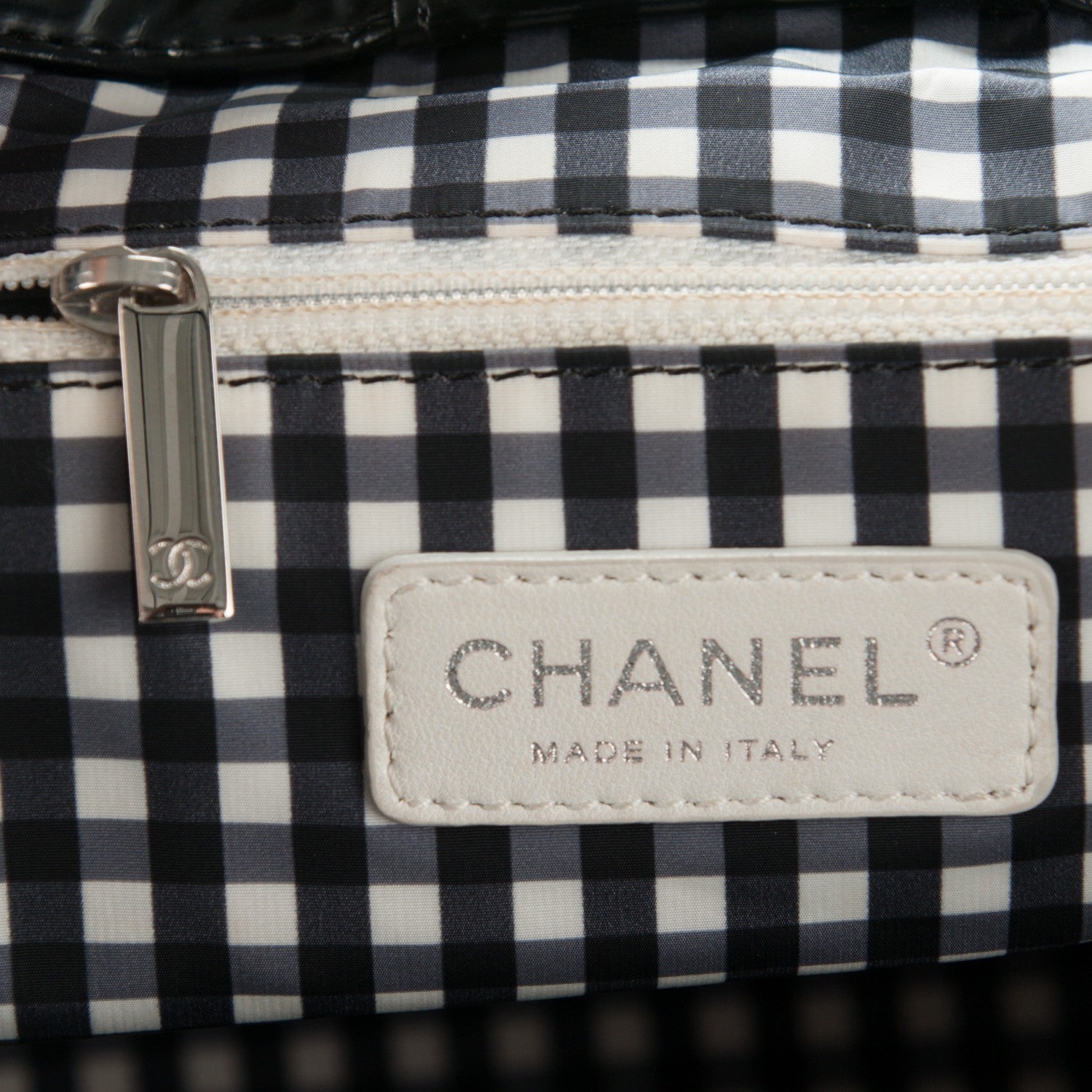 Chanel Vinyl Large Lipstick Ligne Accordion Tote Black 6 of 9
