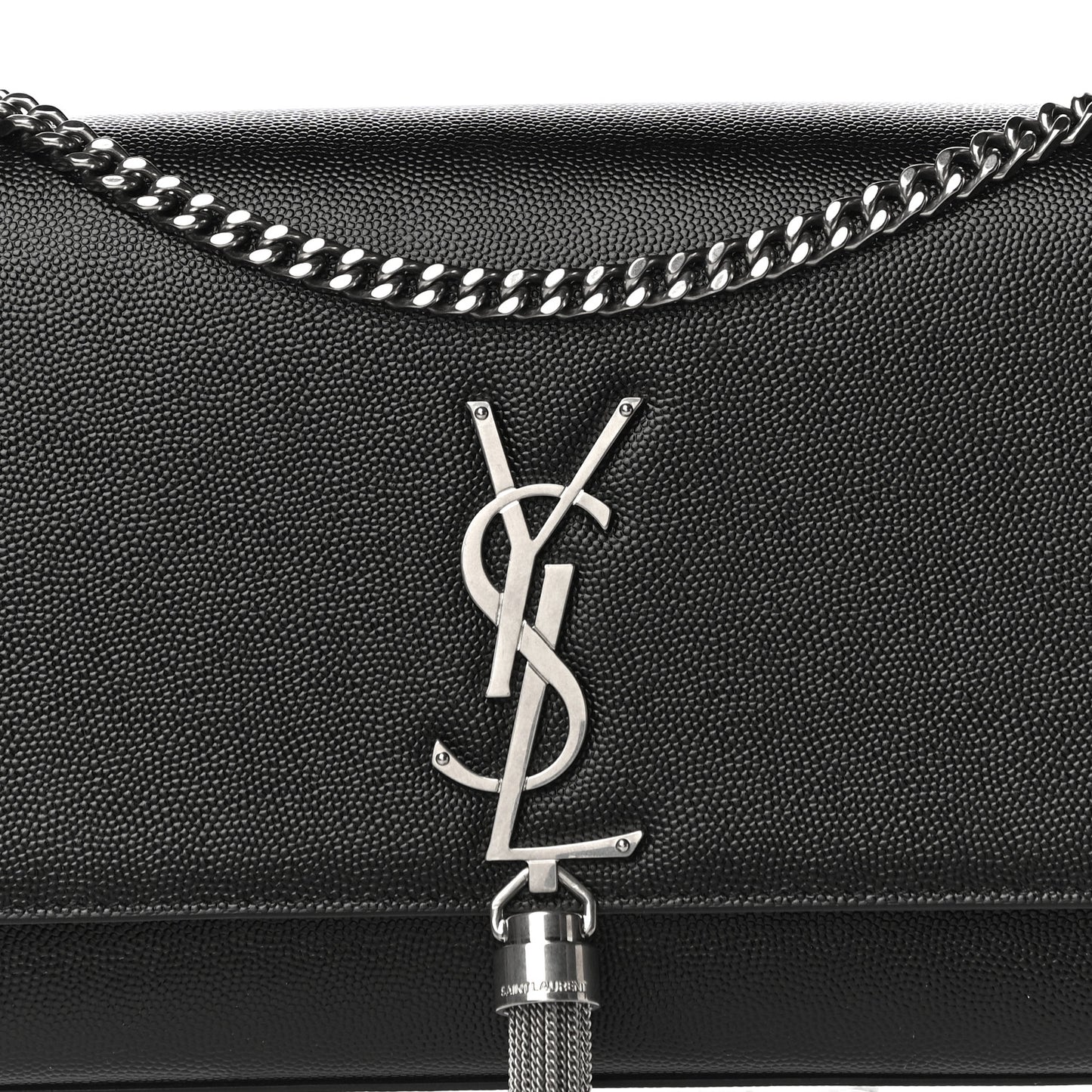 Grain De Poudre Medium Classic Monogram Kate Tassel Satchel Black