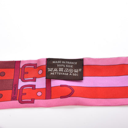Hermes Silk Rocabar Twilly Rose Vif Bordeaux 3 of 5