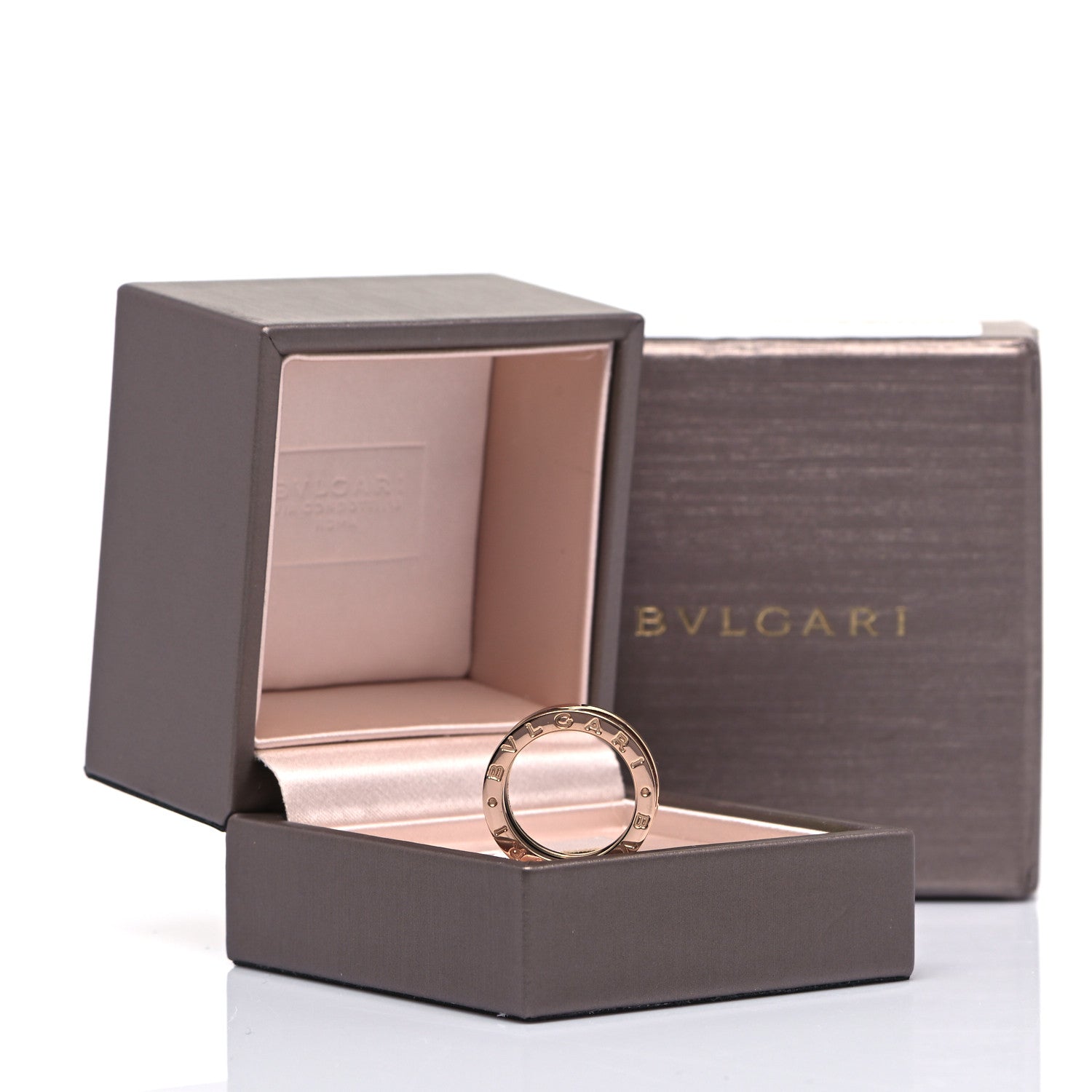 Bulgari 18K Rose Gold Black Ceramic B.Zero1 Two-Band Ring 50 5.25 7 of 7