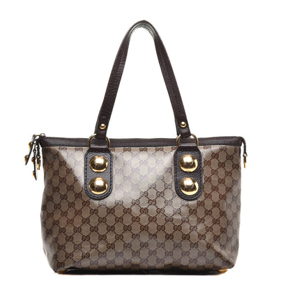 Gucci Crystal Monogram Small Babouska Tote Dark Brown 1 of 12