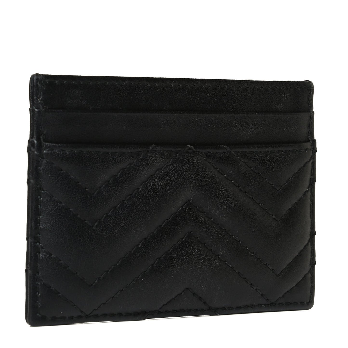 Calfskin Matelasse GG Marmont Card Holder Black